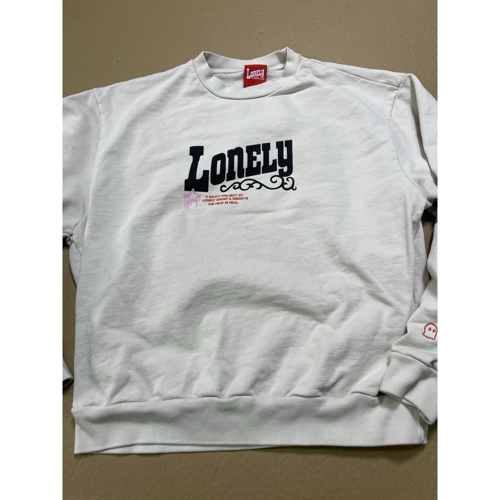 Lonely Ghost X Wendys Crewneck Beige Sweater Size Large